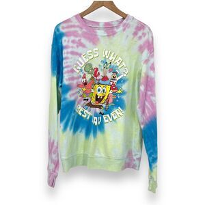 Nickelodeon Spongebob Square Pants Tie Dye Crewneck Sweater Women's M